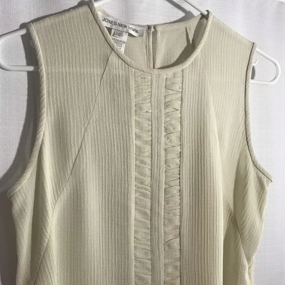 JONES NEW YORK Women's Size 6 Small Beige Sleeveless Tank Top Blouse - Picture 9 of 11